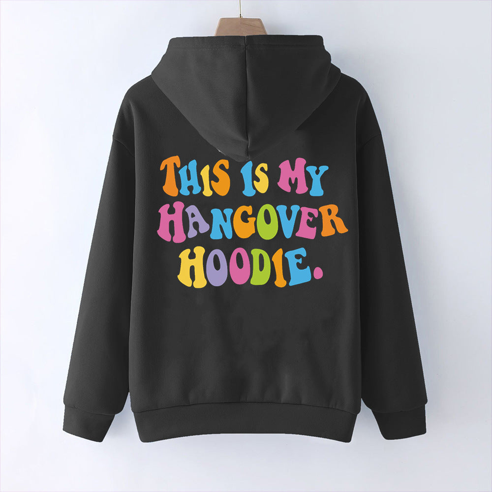 Women’s “THIS IS MY HANGOVER HOODIE” – Oversized Drop Shoulder Hoodie with Back Print