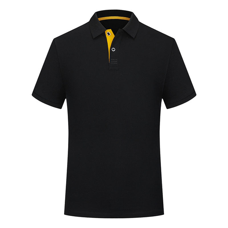 Men’s Solid Color Polo Collar Casual T-Shirt – Classic Slim Fit, Breathable Cotton