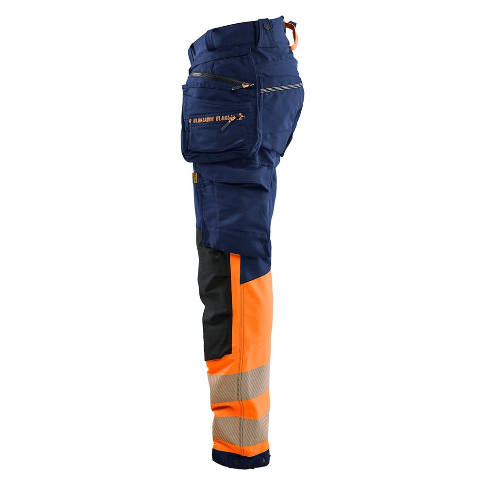 Blaklader 1125 Hi-Vis 4-Way Stretch Kneepad Trousers Navy/Orange