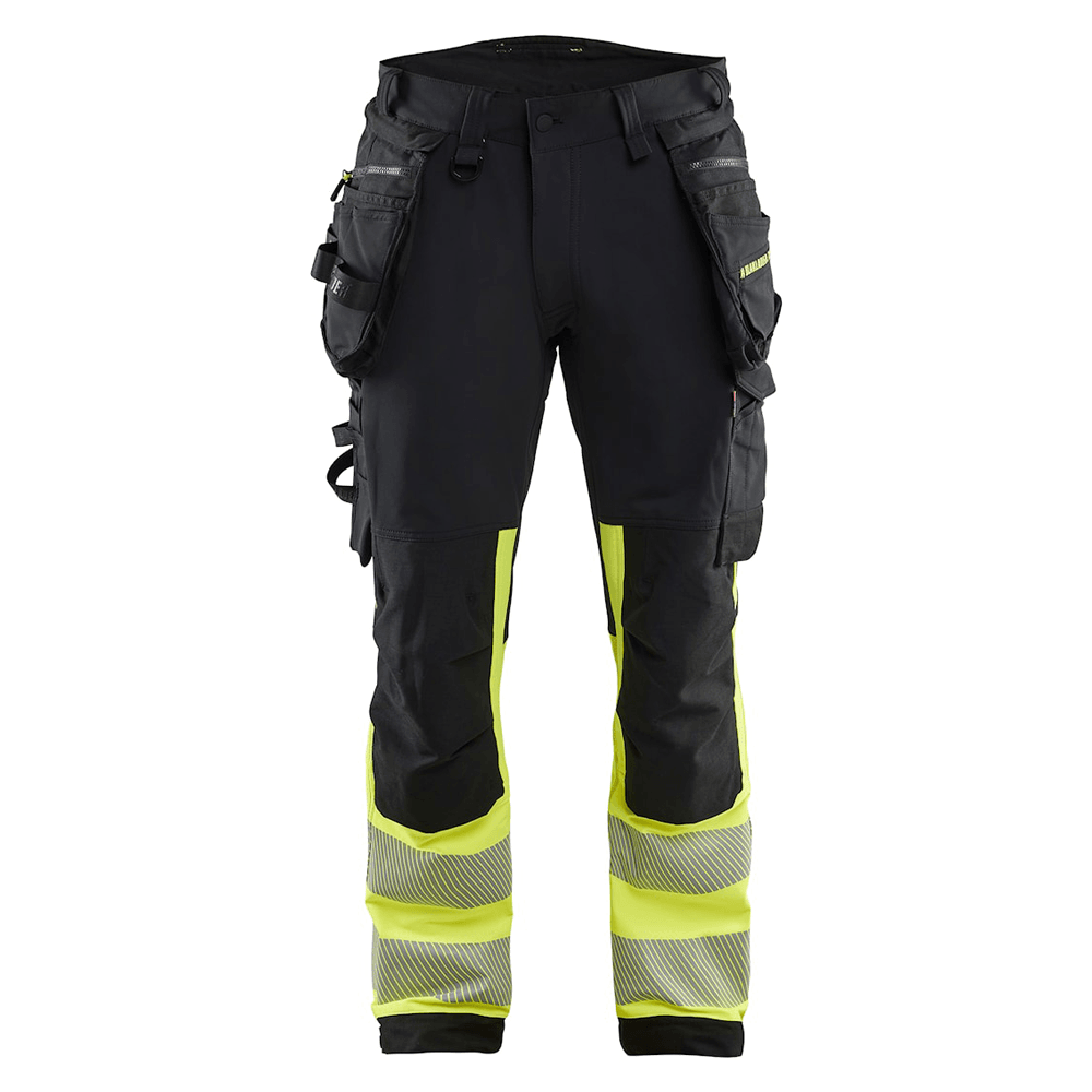 Blaklader 1125 Hi-Vis 4-Way Stretch Kneepad Trousers Black/Yellow