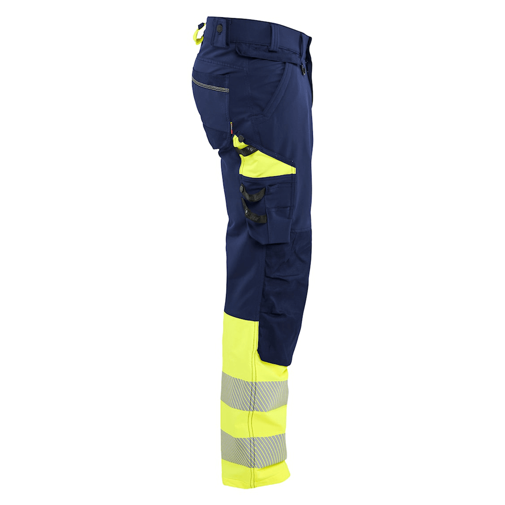 Blaklader 1126 Hi-Vis 4-Way Stretch Kneepad Trousers Navy/Yellow