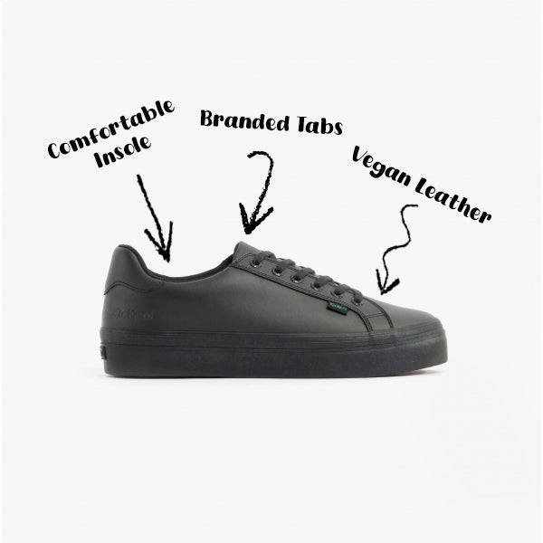 Kickers 116737 TOVNI LACER VEGAN Unisex School Shoes Black