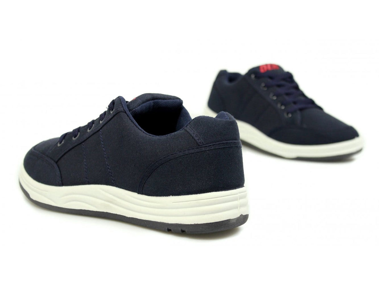 DEK CHARLIE Mens Canvas 5 Eyelet Leisure Trainers Navy
