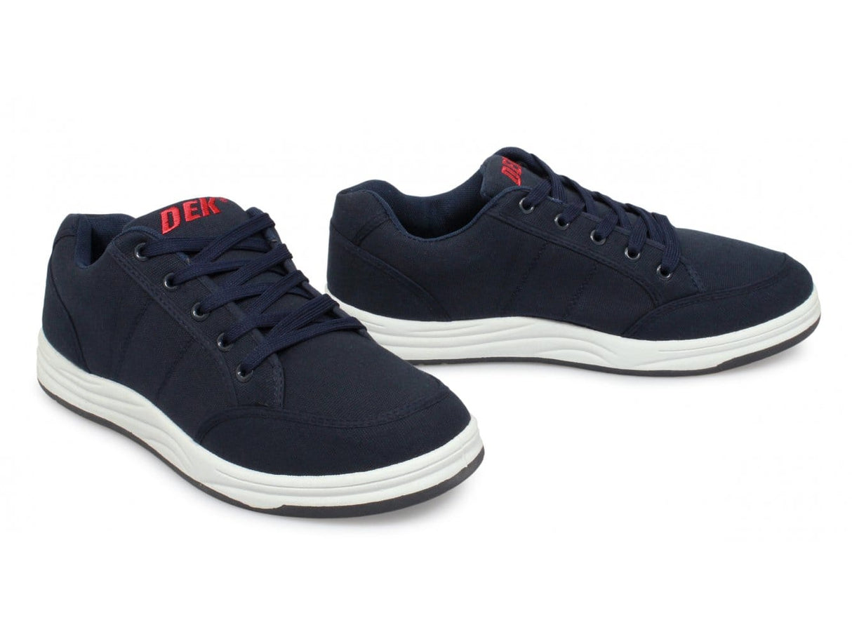 DEK CHARLIE Mens Canvas 5 Eyelet Leisure Trainers Navy