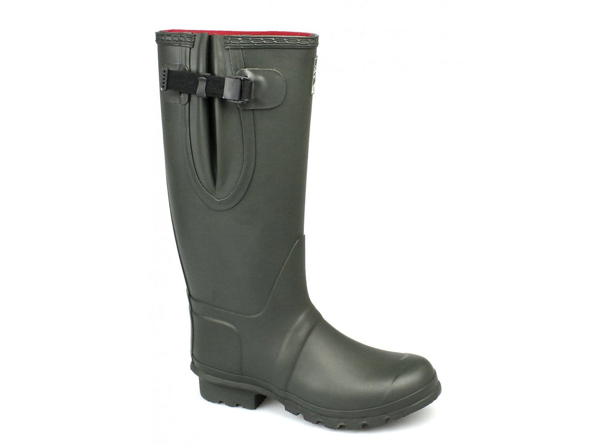 Woodland NEOPRENE Gusset Unisex Buckle Wellington Boots Olive Green