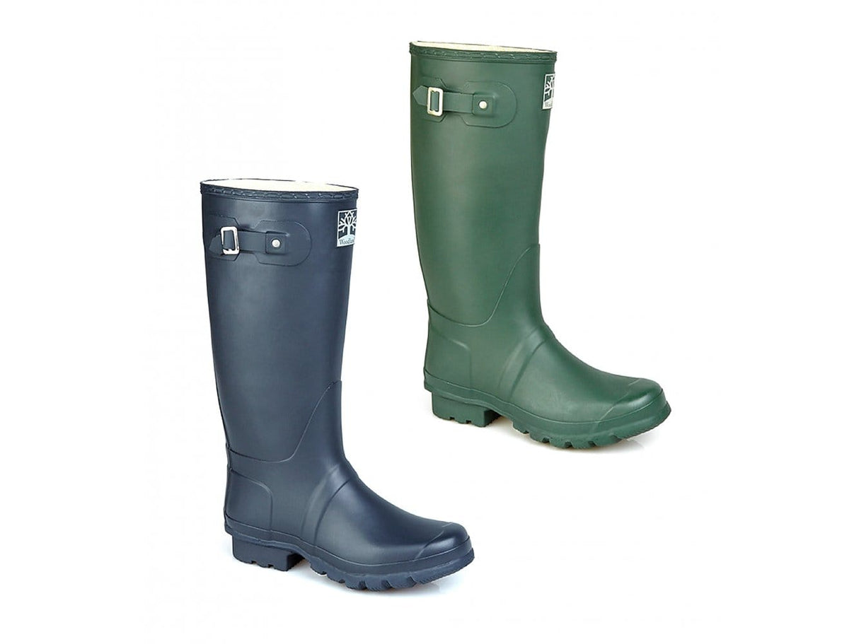 Woodland COUNTRY Wide Calf Unisex Buckle Wellington Boots Navy Blue