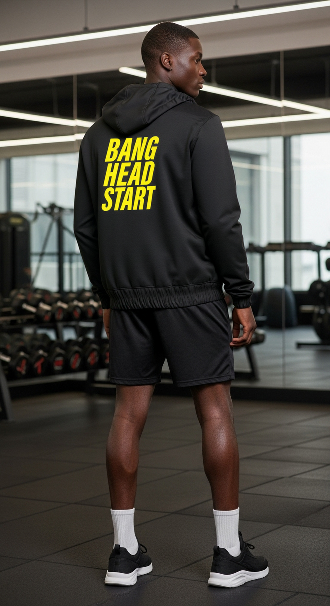 Soft Hooded Sports Jacket - Bang.Head.Start - blk/yel