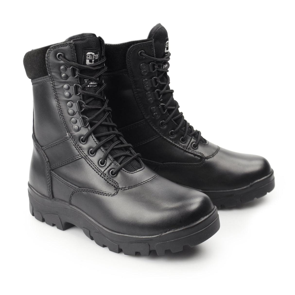 Grafters TOP GUN Unisex Leather Work Boots Black