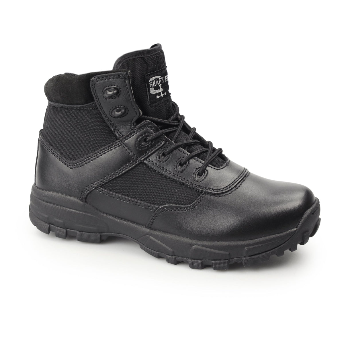 Grafters COVER II Unisex Leather Work Boots Black