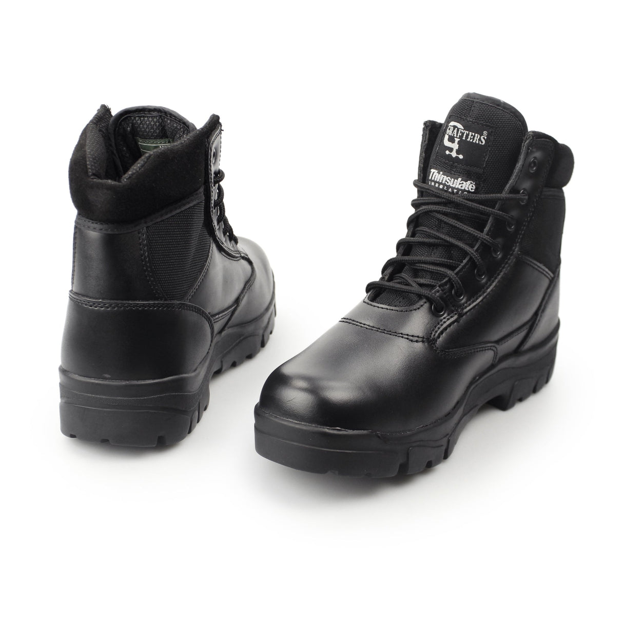 Grafters SHERMAN Unisex Leather Work Boots Black
