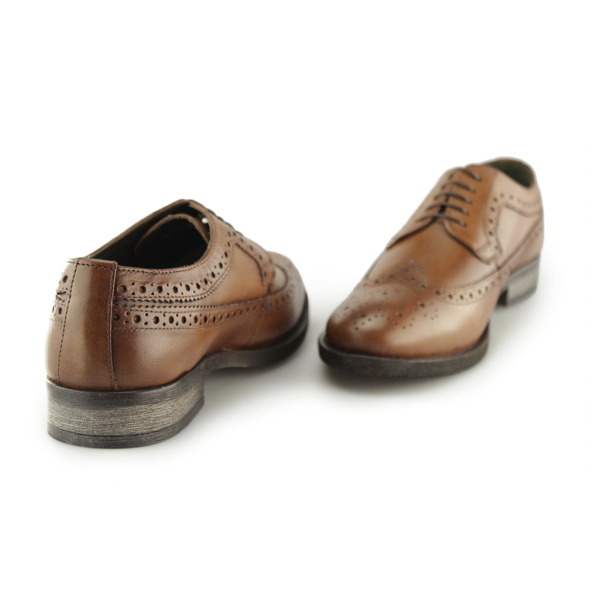 Silver Street London DOWNING Mens Leather Longwing Derby Brogues Tan