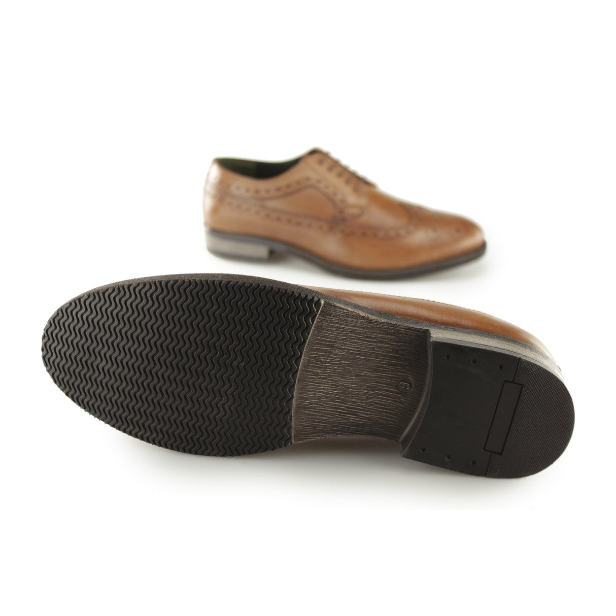 Silver Street London DOWNING Mens Leather Longwing Derby Brogues Tan