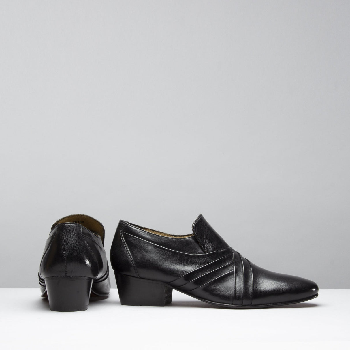 Club Cubano LUIGI Mens Leather Cuban Heel Shoes Black