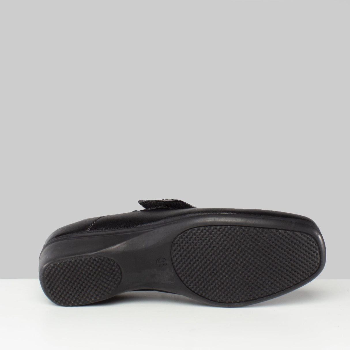 Mod Comfys KAREN Womens Touch Fasten Wedge Leather Shoes Black