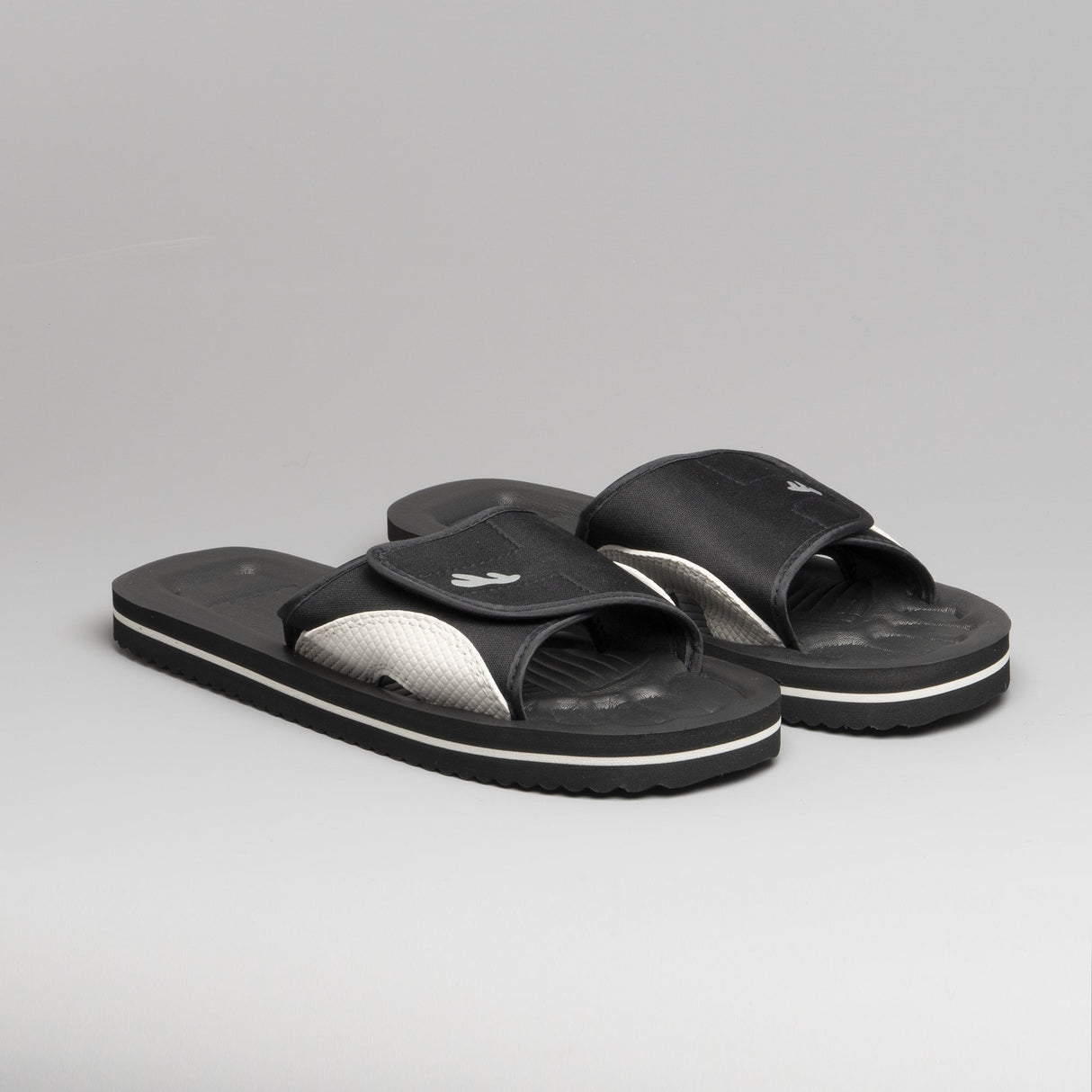 PDQ M275A Unisex Touch Fasten Strap Beach Sliders Black