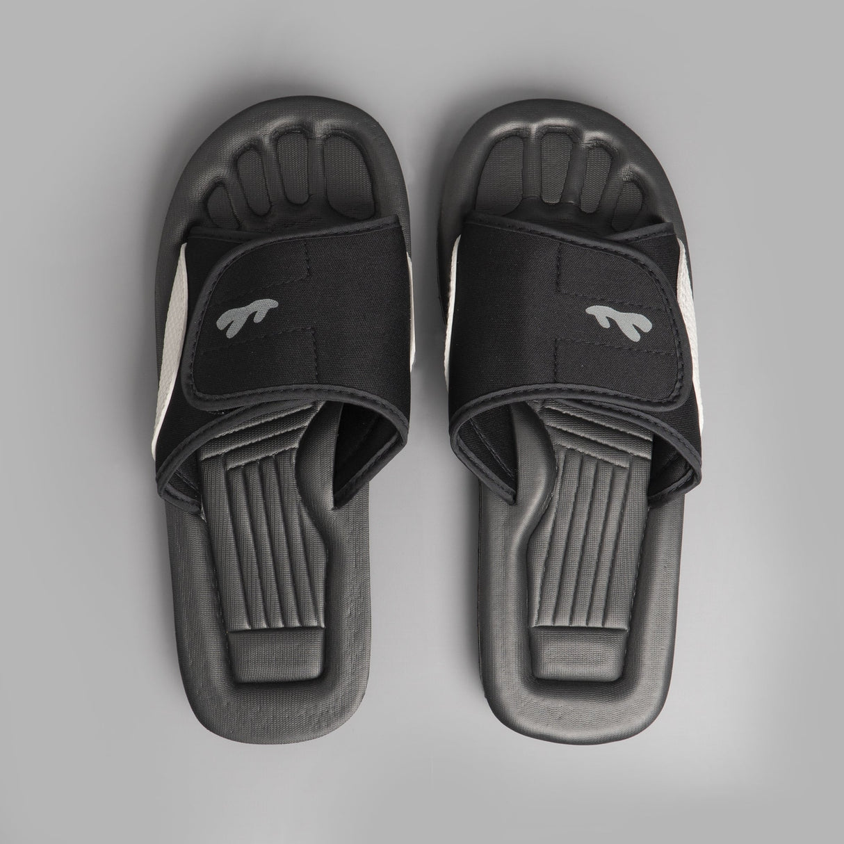 PDQ M275A Unisex Touch Fasten Strap Beach Sliders Black