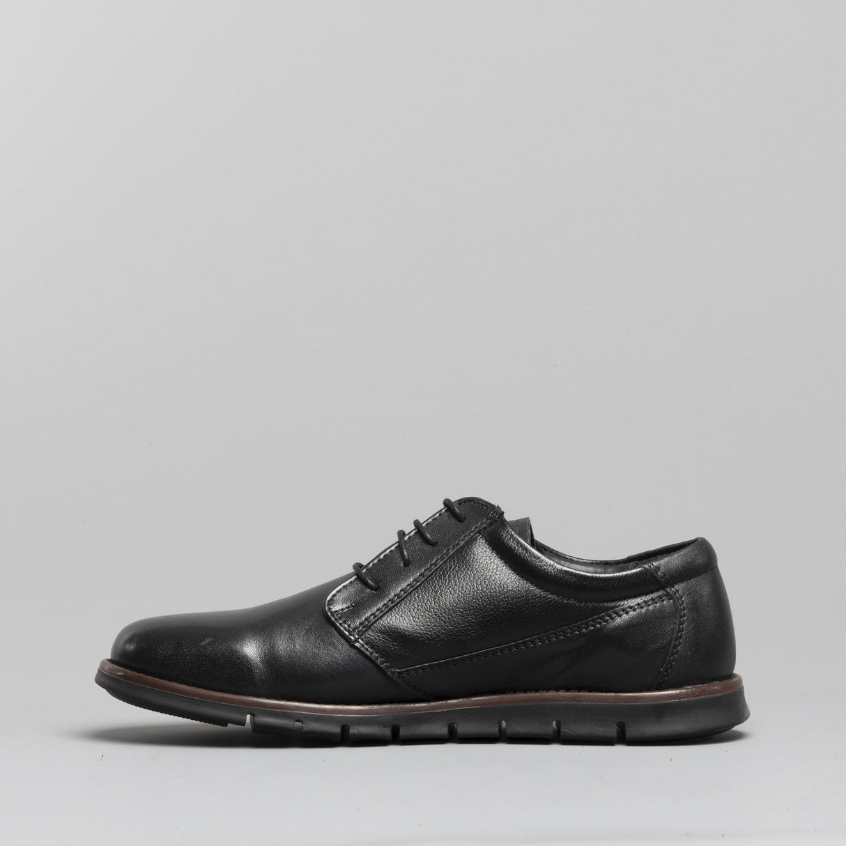 Dr Keller ANGUS Mens Leather Derby Shoes Black