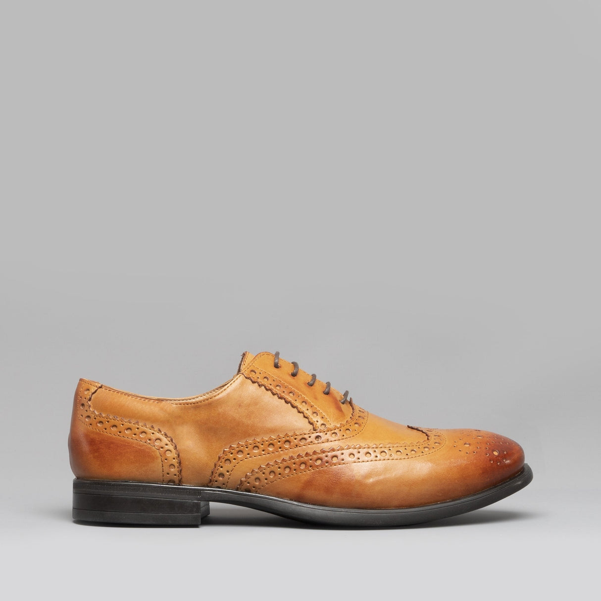 Mister Carlo MONTY II Mens Leather Brogue Lace Ups Tan