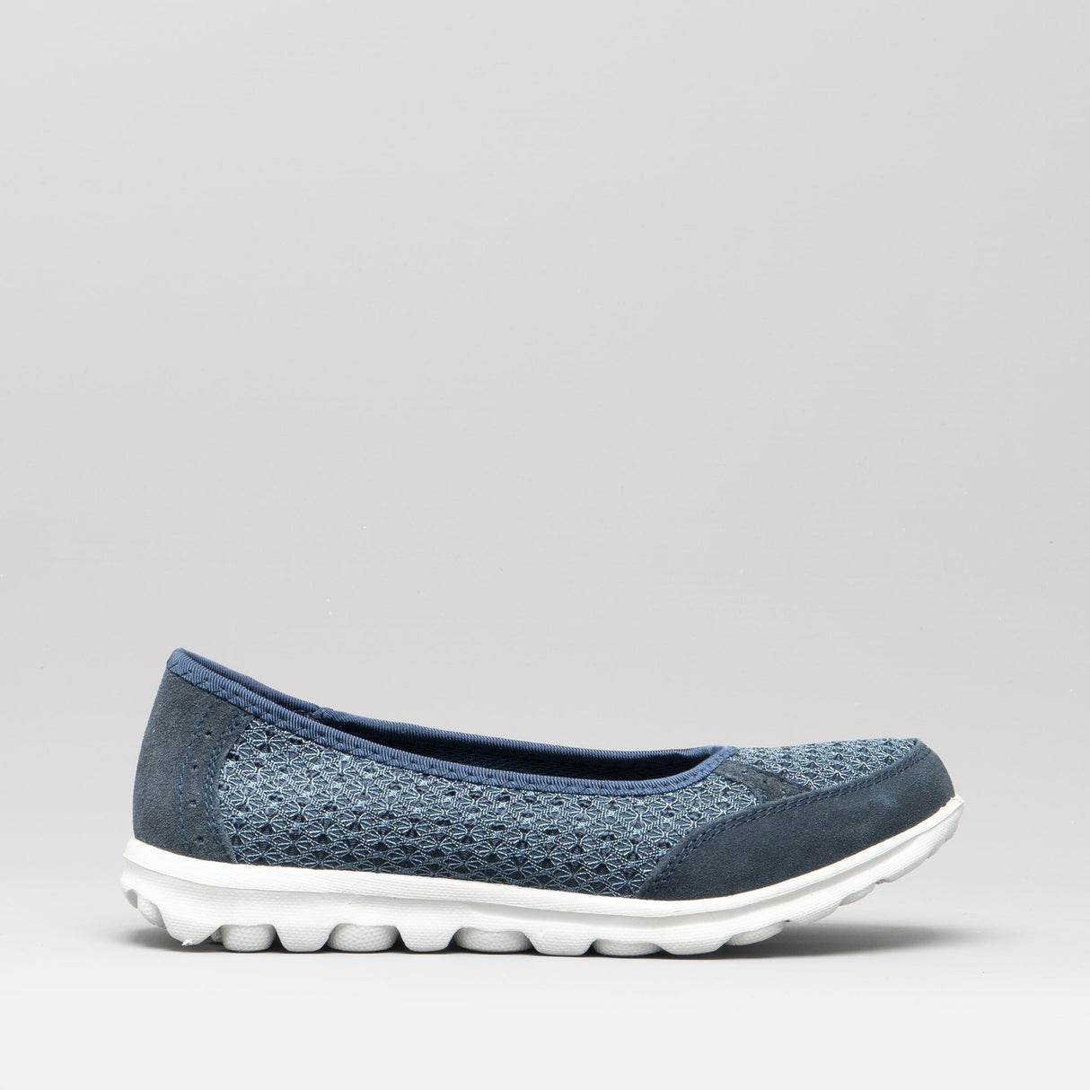 Boulevard L9548C Womens Memory Foam Slip On Trainers Navy