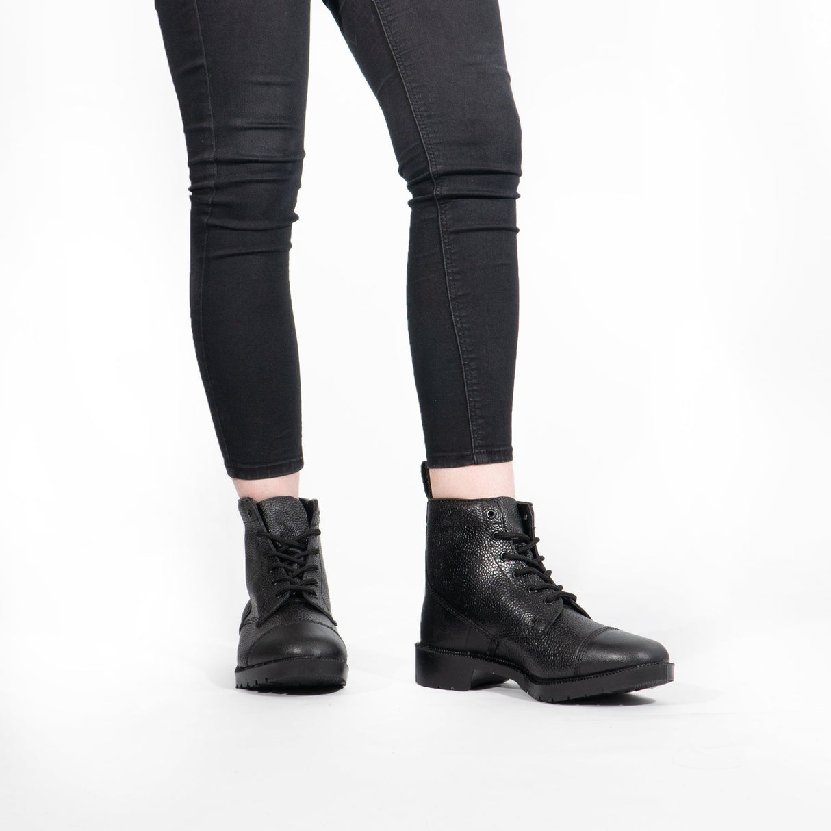 Grafters M391A Unisex Grain Leather Work Boots Black