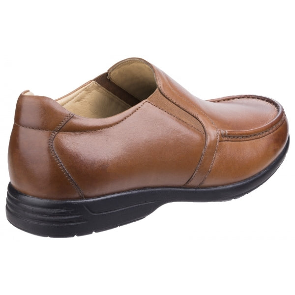 Fleet & Foster GORDON Mens Leather Slip On Shoes Tan