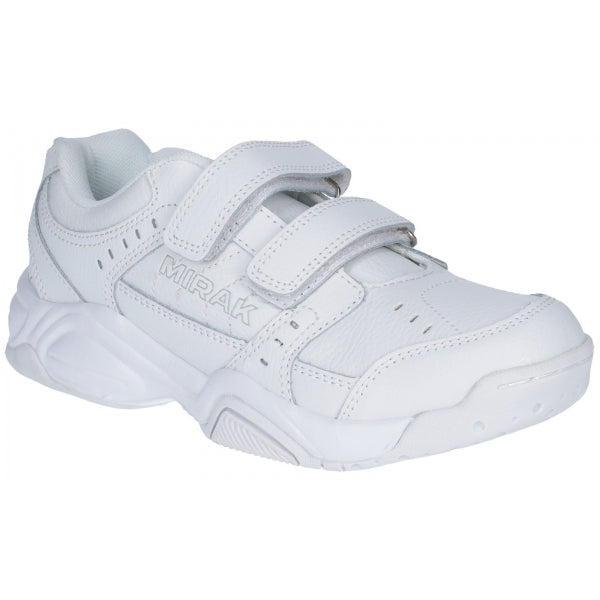 Mirak CONTENDER Touch Fasten Unisex Leather Trainers White