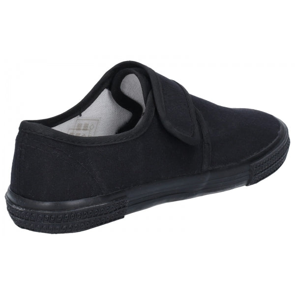 Mirak 99248 Unisex Canvas Touch Fasten Plimsolls Black
