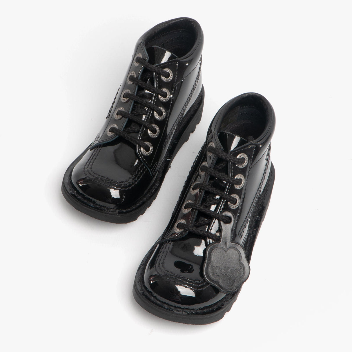 Kickers KICK HI Kids Patent Leather Boots Black