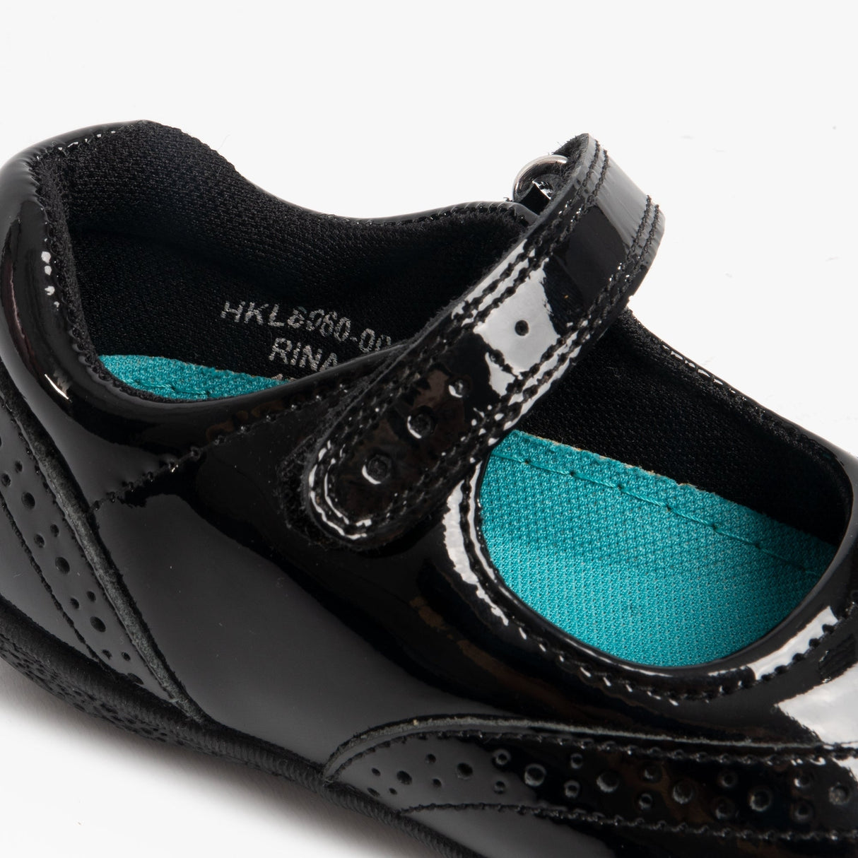 Hush Puppies RINA Girls Leather School Shoes Black Patent