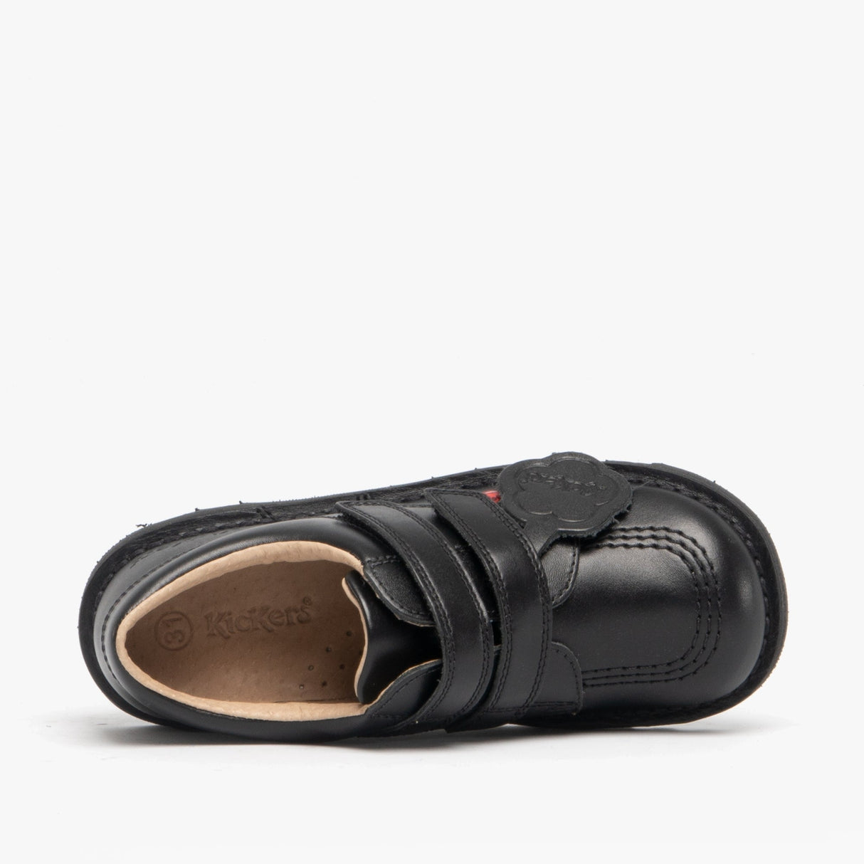 Kickers KICK LO Kids Leather Velcro Shoes Black