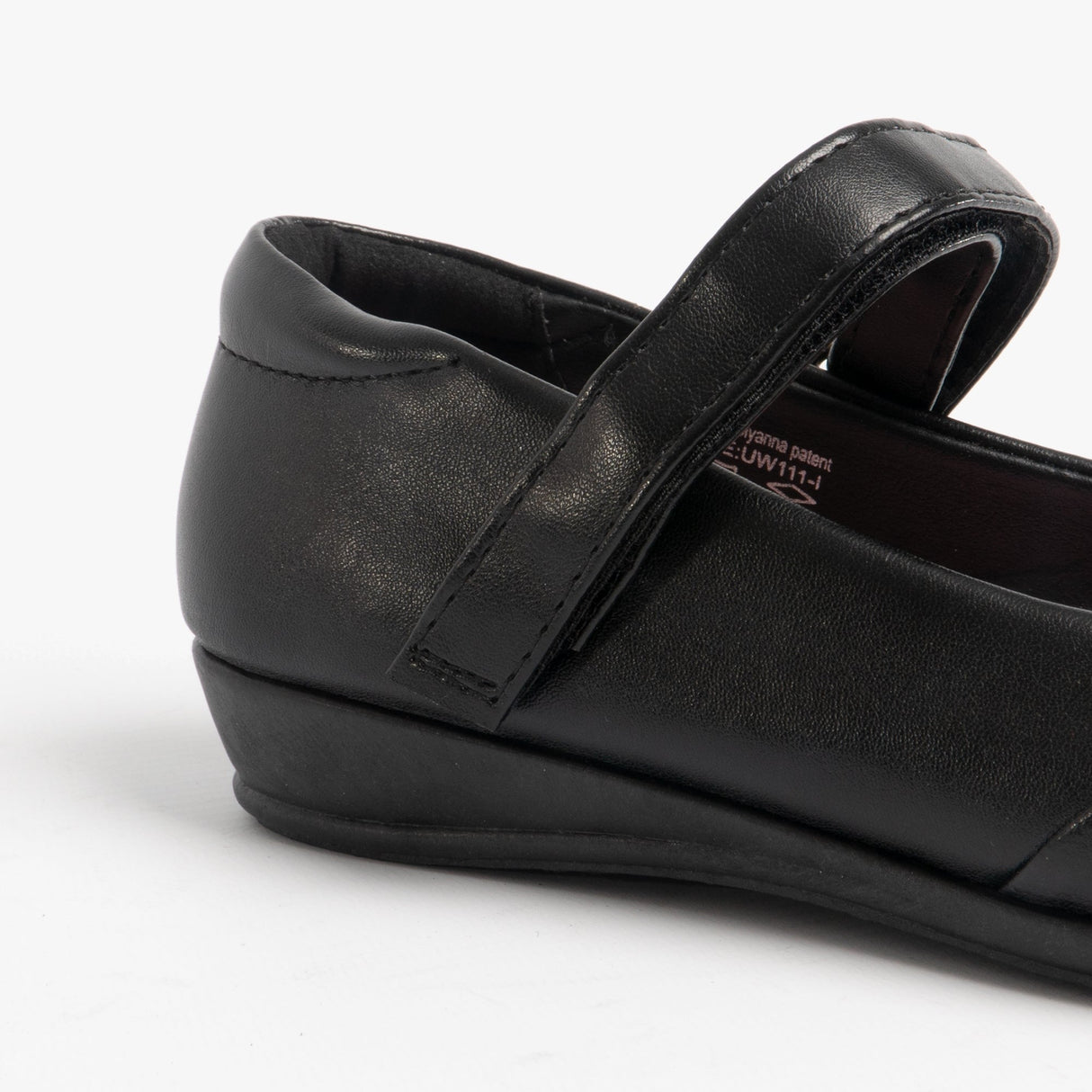 US Brass PAIGE II Girls Touch Fastened Diamante Brooch Bar Shoes Black