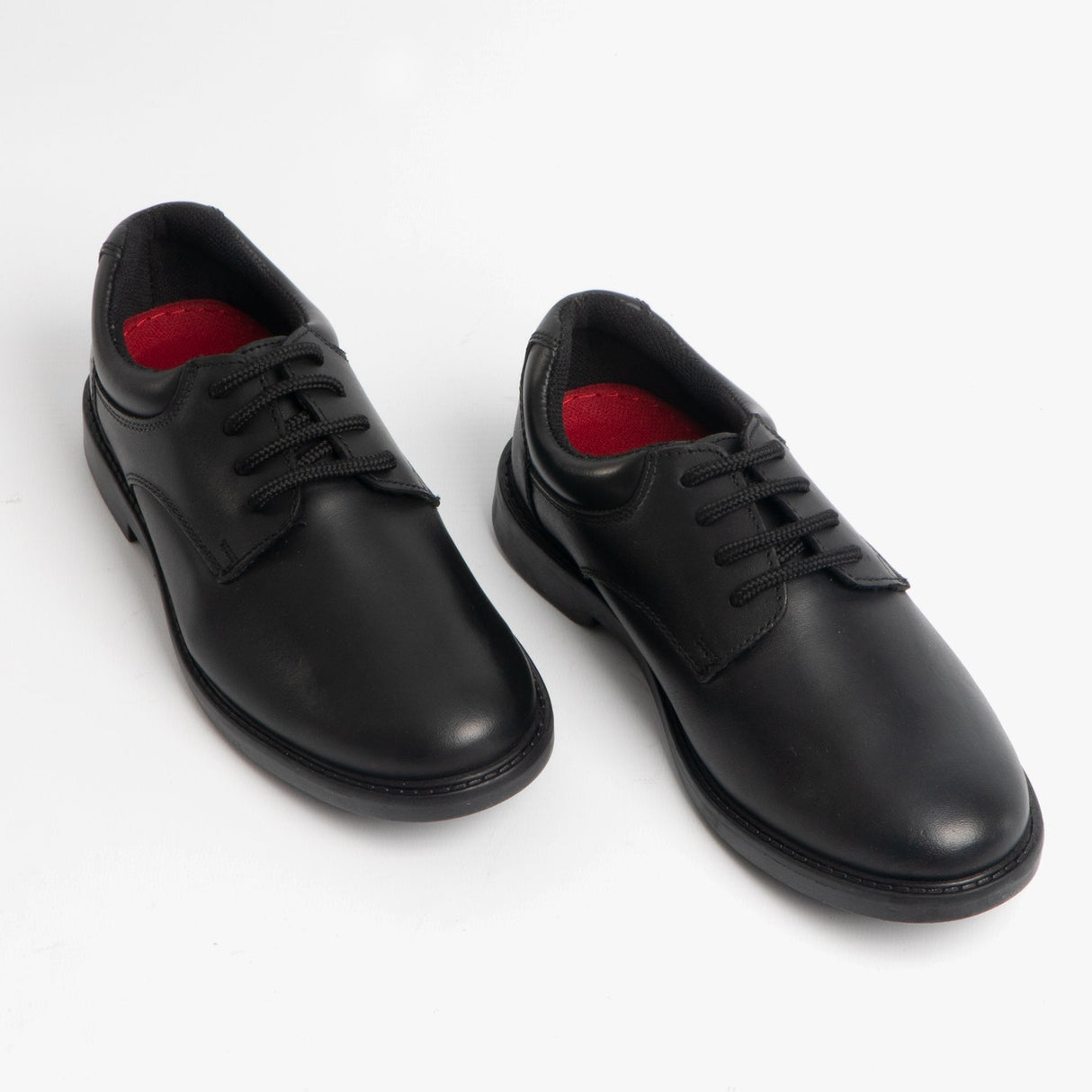 Hush Puppies TIM Boys Leather School Shoes Black