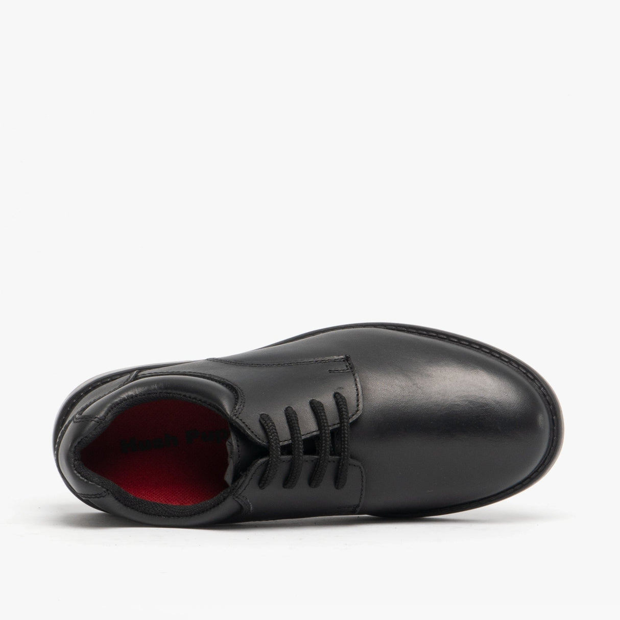 Hush Puppies TIM Boys Leather School Shoes Black