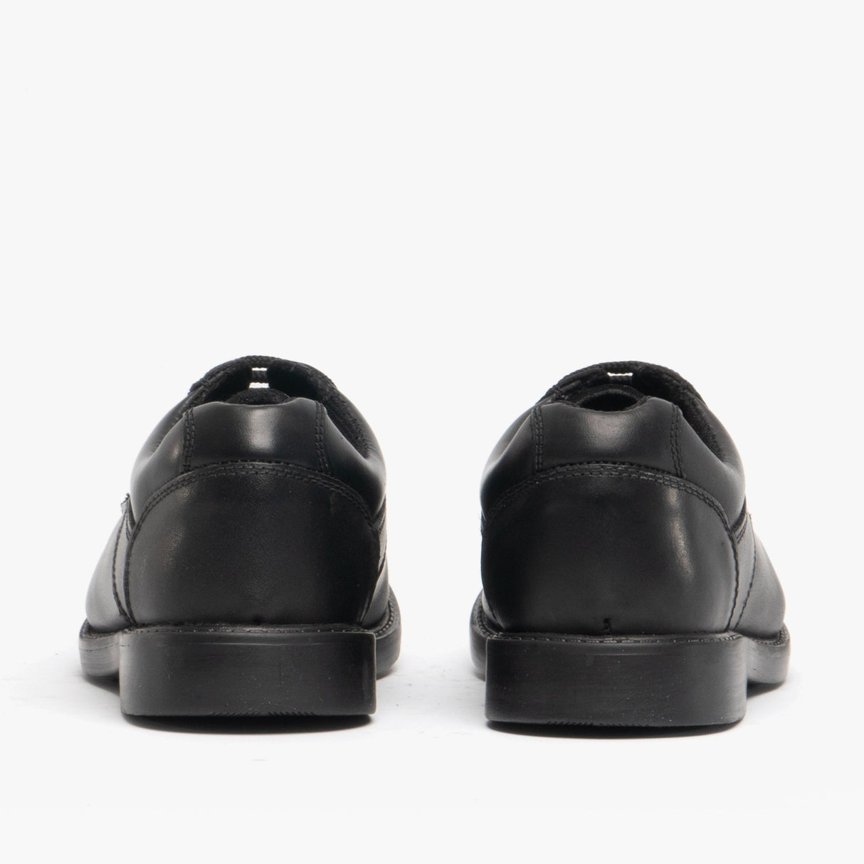 Hush Puppies TIM Boys Leather School Shoes Black