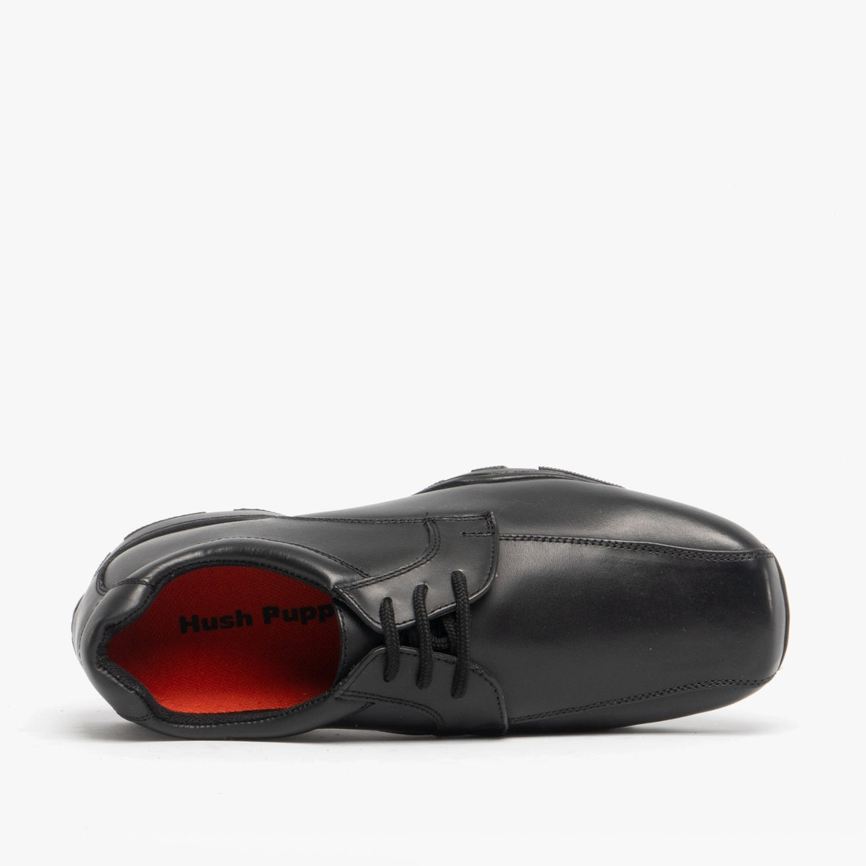 Hush Puppies VINCENTE Boys Leather Derby School Shoes Black