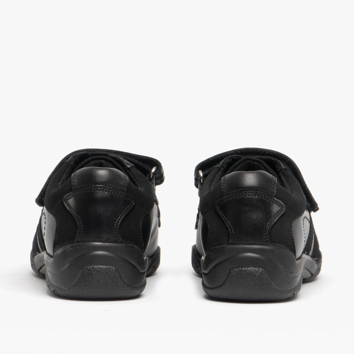 Hush Puppies SEB Boys Leather School Shoes Black