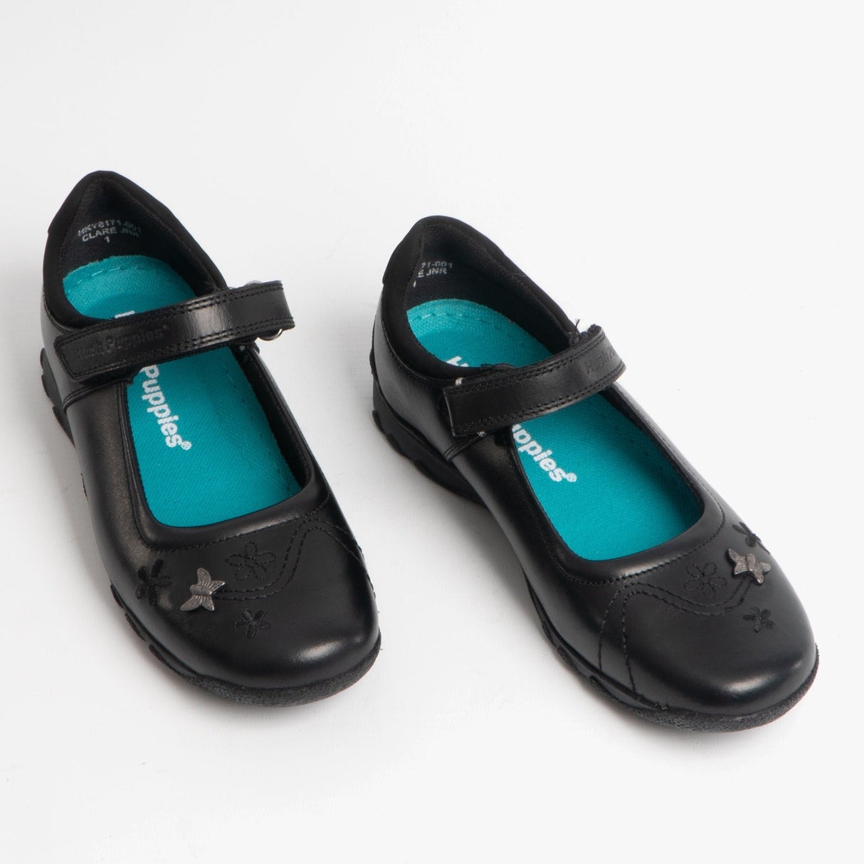 CLARE JNR Girls Leather School Shoes Black