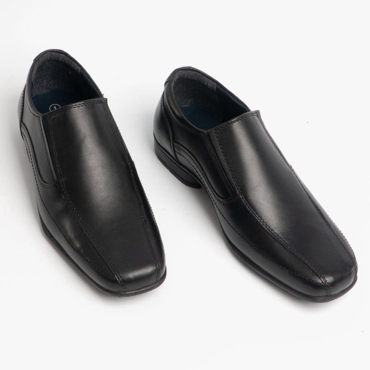 Roamers RONNY Boys Leather Slip On Shoes Black