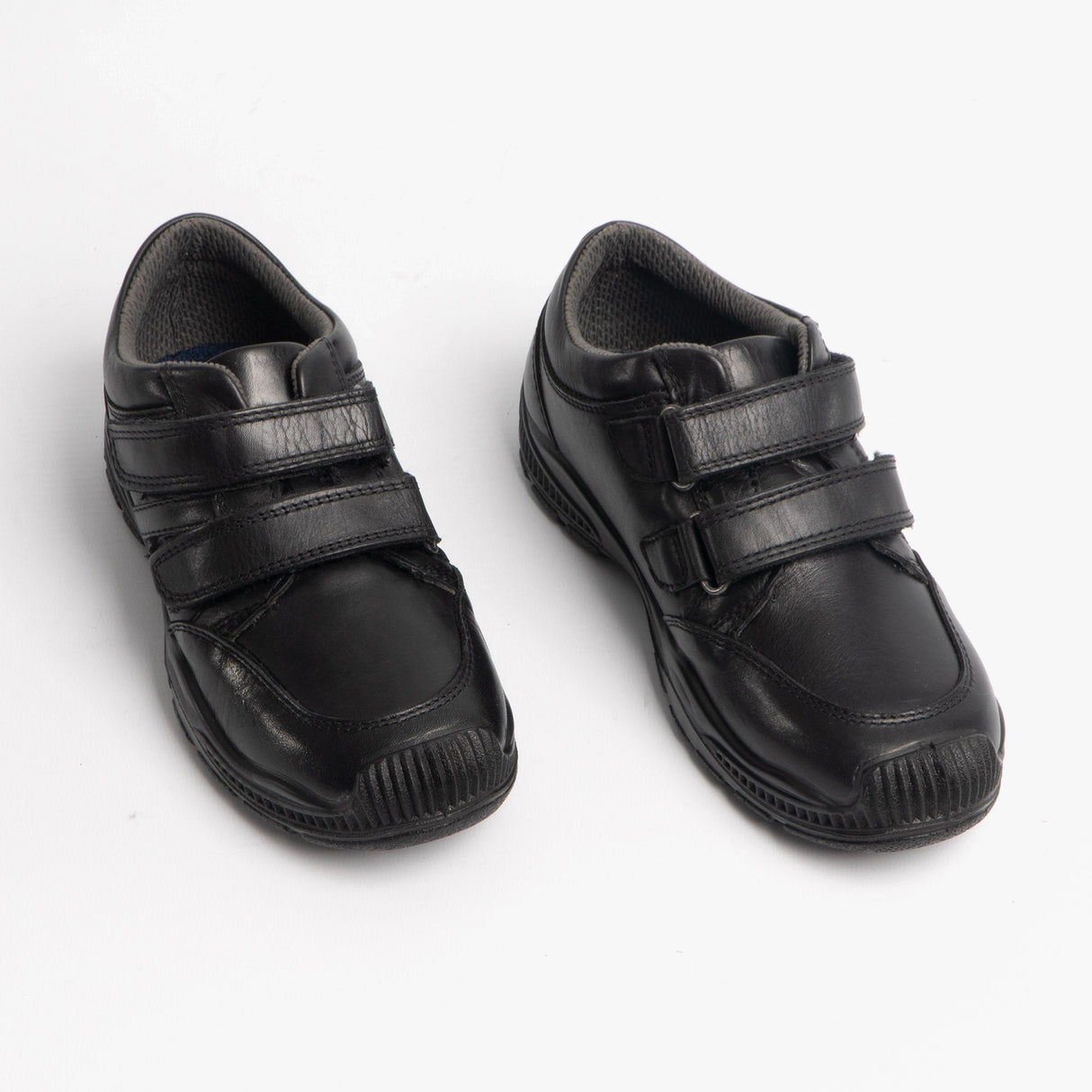 Roamers JEROME Boys Leather Touch Fasten Shoes Black