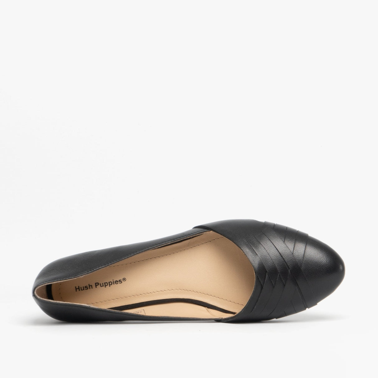 Hush Puppies MARLEY Womens Leather Ballerina Shoes Black