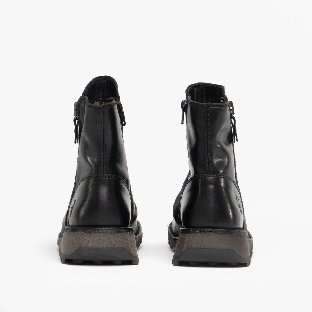 Fly London MON944FLY Womens Leather Wedge Ankle Boots Black