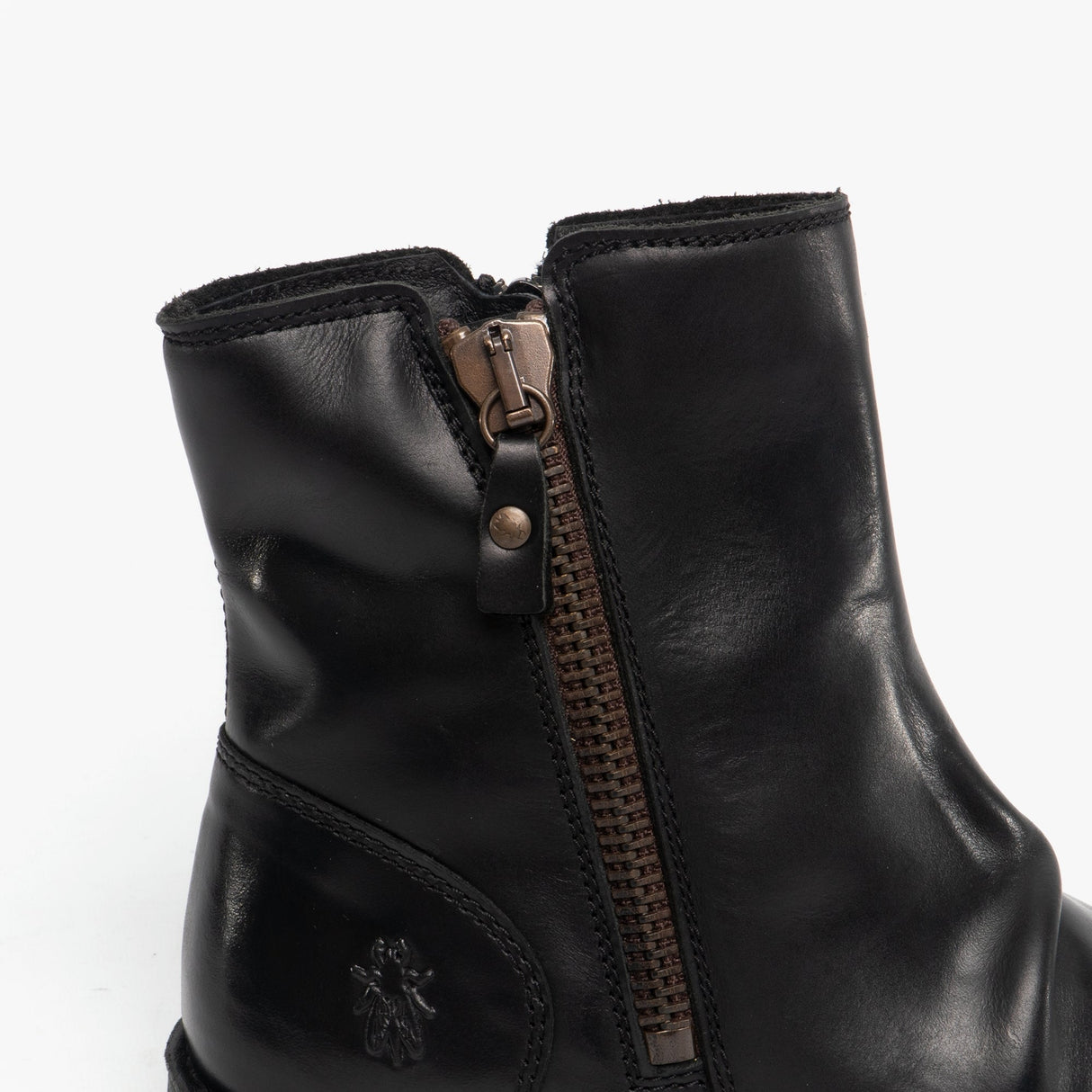 Fly London MON944FLY Womens Leather Wedge Ankle Boots Black