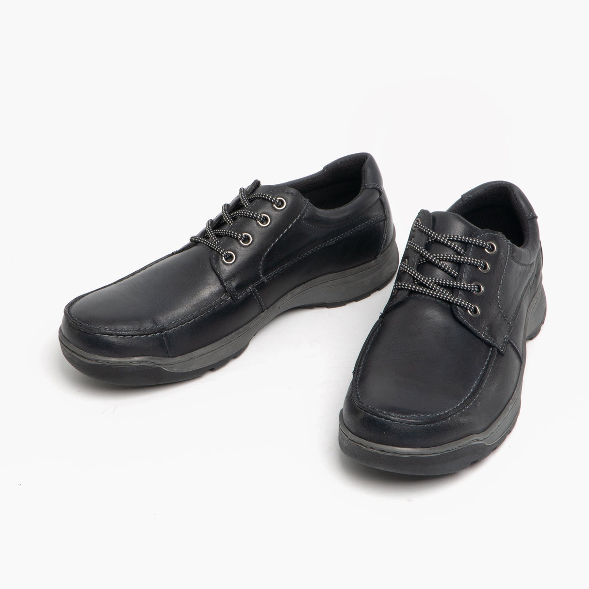 Hush Puppies TUCKER Mens Leather Casual Shoes Black