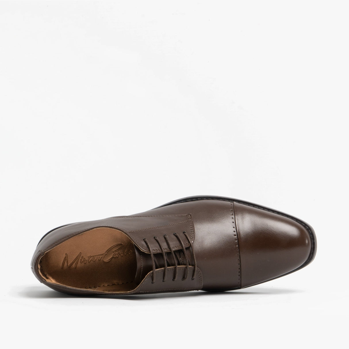 Mister Carlo MASON Mens Toe Cap Derby Shoes Brown