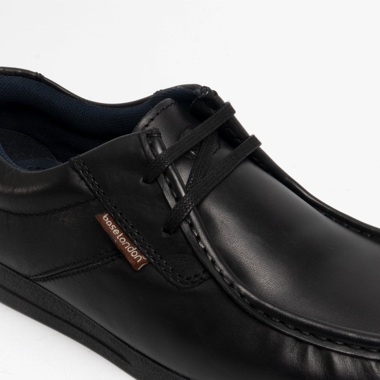 Base London EVENT Mens Leather Moccasin Shoes Black