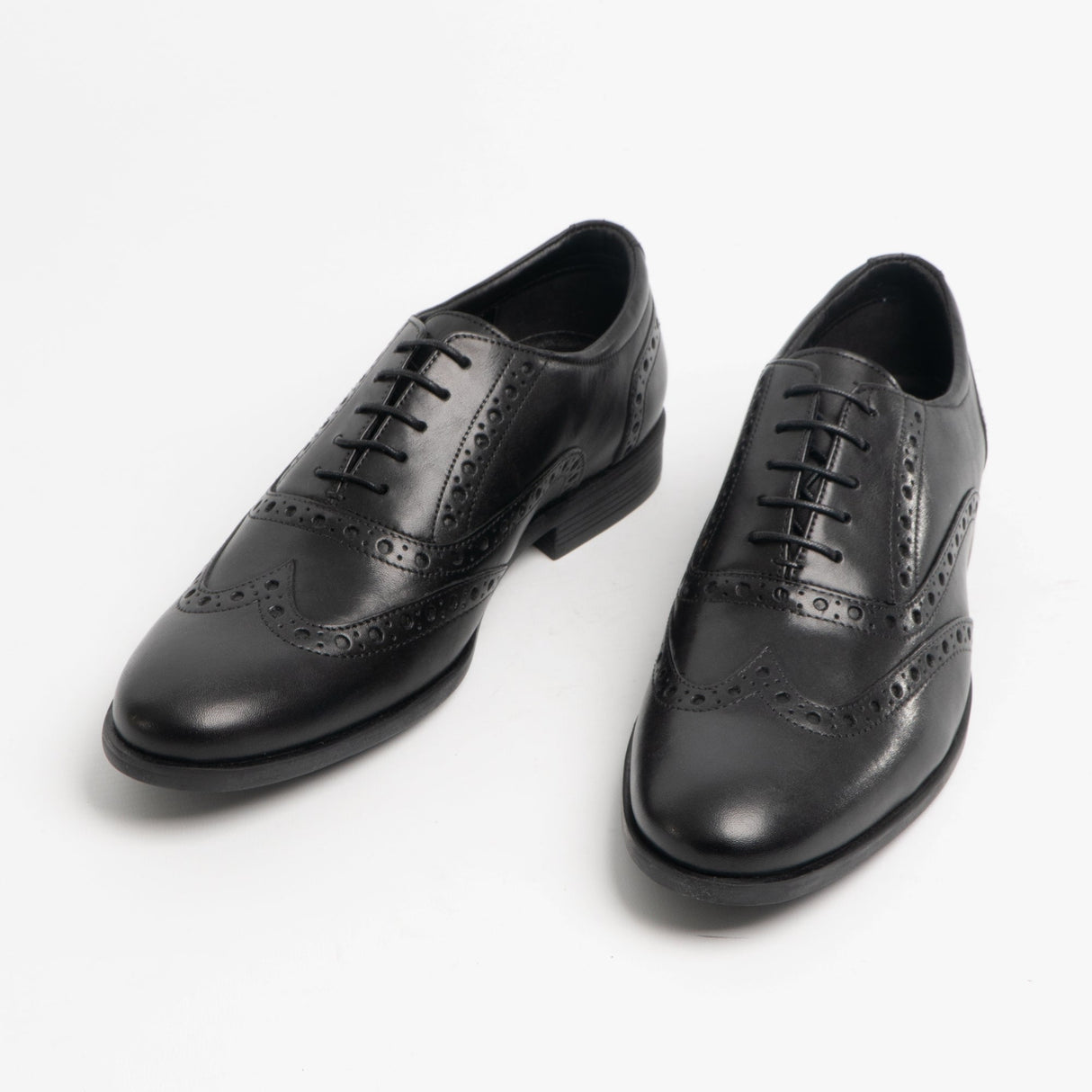 Hush Puppies OAKEN Mens Leather Brogue Shoes Black