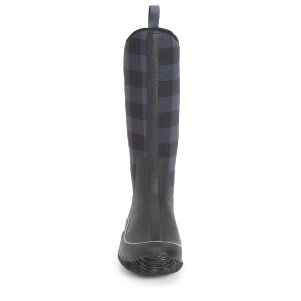 Muck Boots HALE Womens Rubber Wellington Boots Black/Grey Plaid