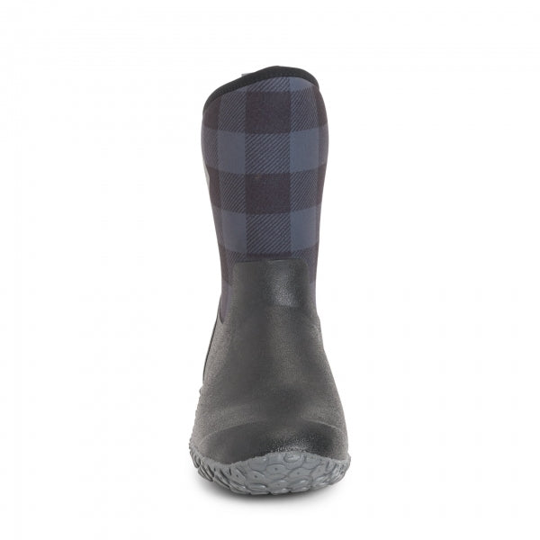 Muck Boots MUCKSTER II MID Womens Rubber Boots Black/Grey Plaid