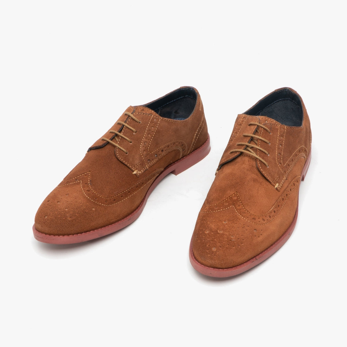Silver Street London HOBART Mens Suede Brogue Shoes Tan