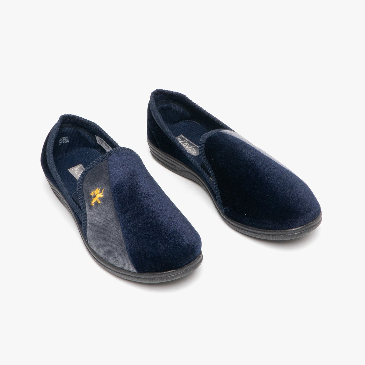 Zedzzz AARON Mens Full Slippers Navy/Grey